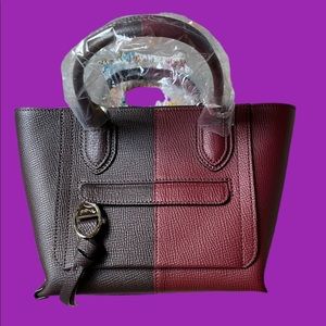 Longchamp Mailbox Stabilo Small in Aubergine & Burgundy
